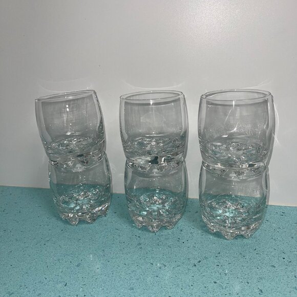 Bormioli Rocco Rocks Glass Set of 6 Galassia 10 oz Clear Peg Foot - Picture 2 of 6
